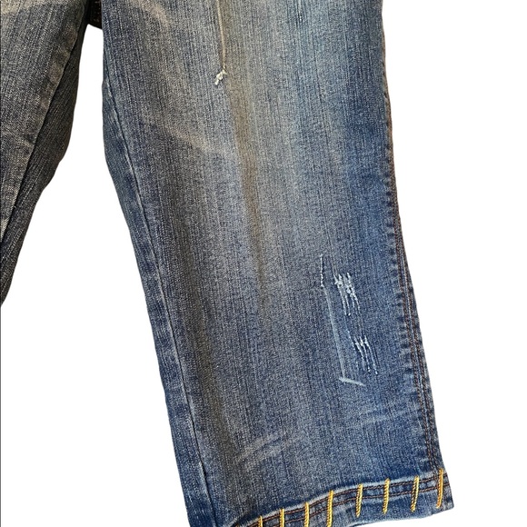 Cato Distressed Denim Capris with Embellished Stitching - Picture 13 of 16